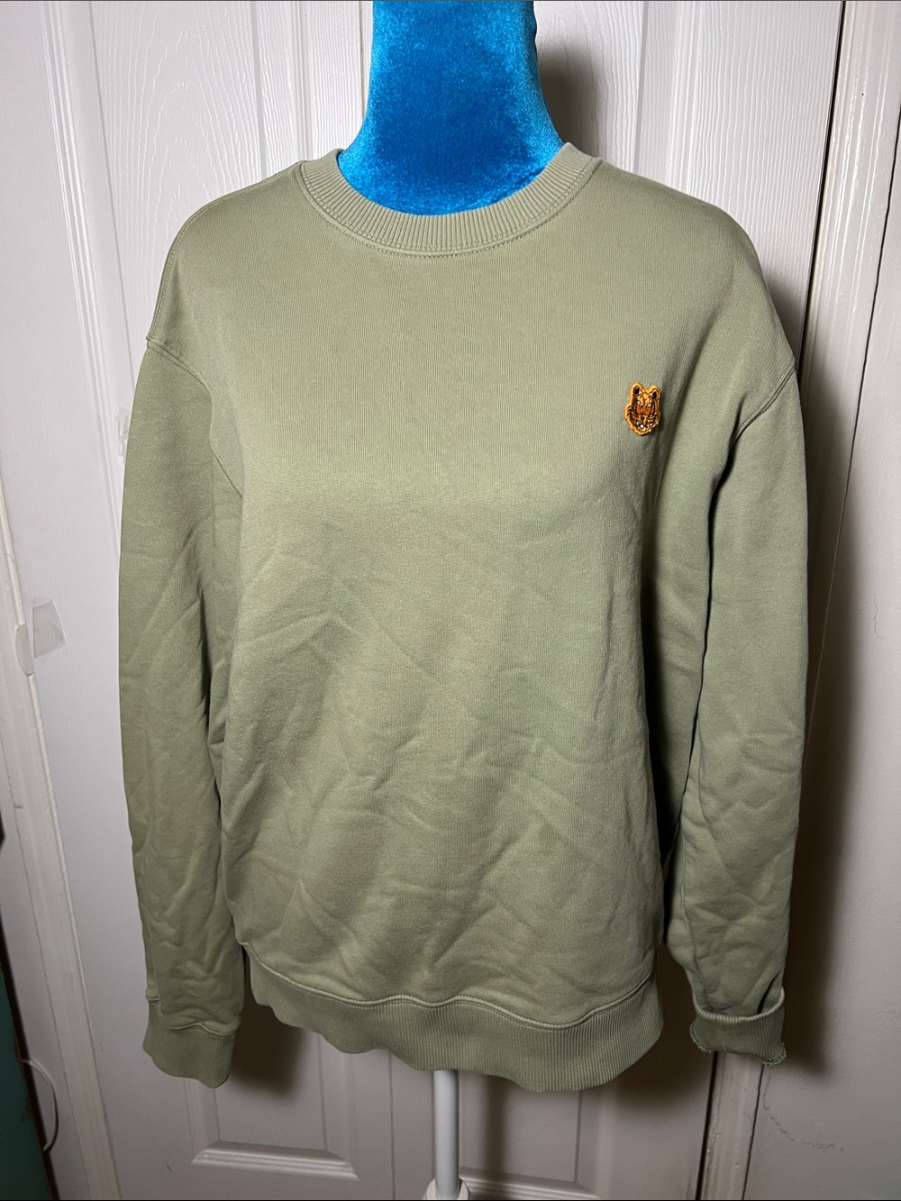 KENZO Green Cotton Crew Sweatshirt Small Tiger